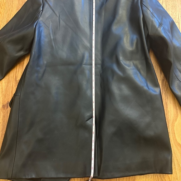 GOOD AMERICAN Better Than Leather Oversized Faux Leather Blazer, Black Size 1 - Picture 10 of 10